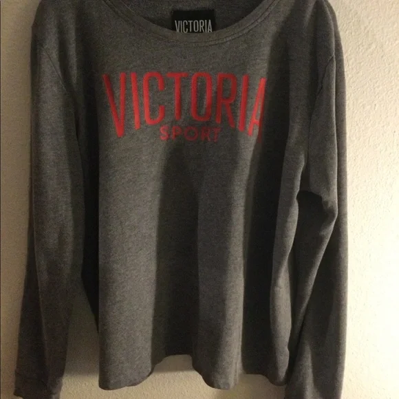 Victoria Sport Gray Long Sleeve Top Size Large - Picture 3 of 4